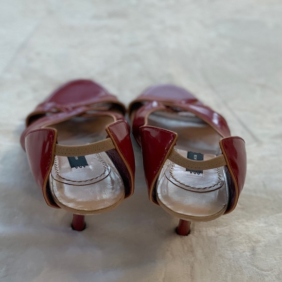 Vintage Marc Jacobs Red & Tan Slingback Sandal Heel Pumps, Size 41, Never worn! - Picture 3 of 11